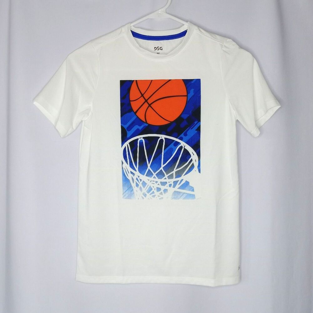 DSG Graphic Print Basketball T-Shirt Short Slv Athletic Dri-fit Youth Boys Med